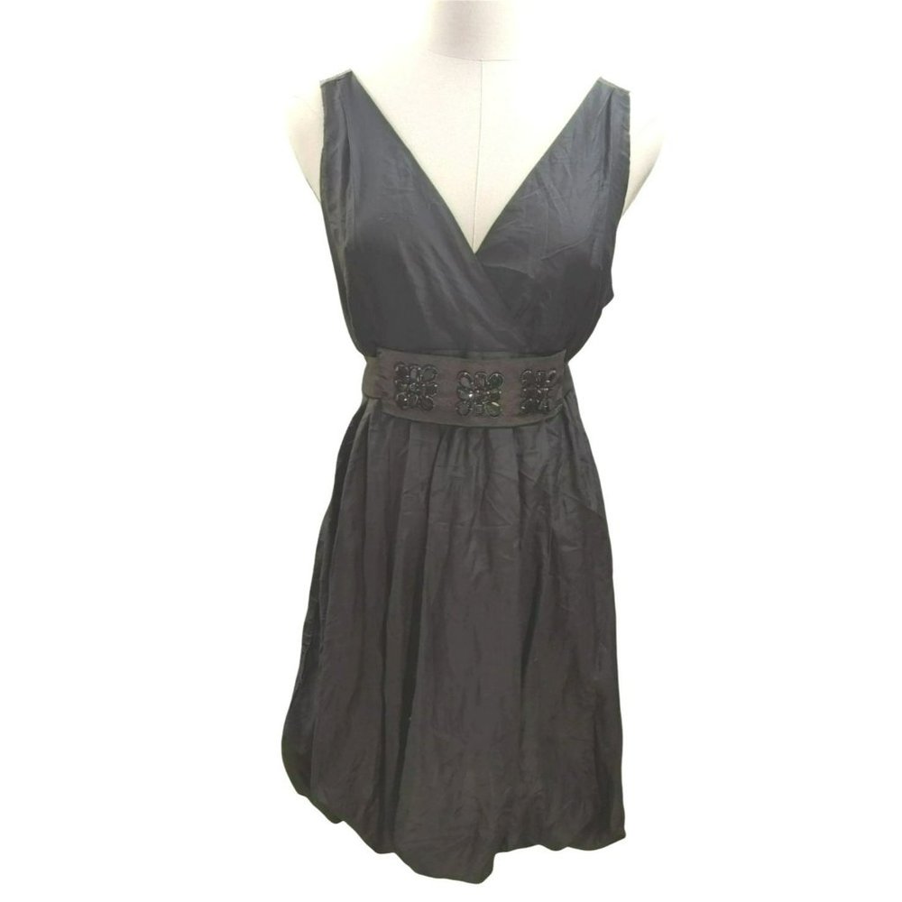 NWT Forever 21 Black Sleeveless Knee Length Dress 68% Cotton 32% Silk